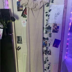 Windsor Glittering Silver Maxi Dress